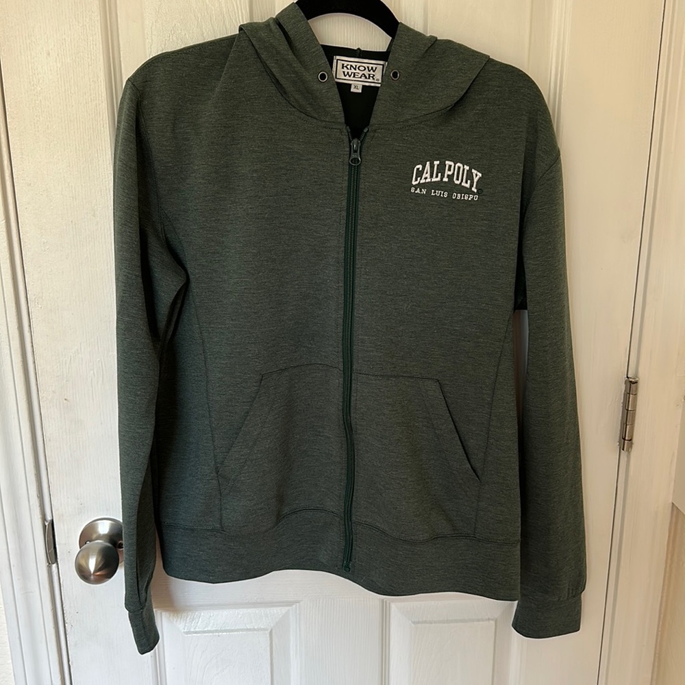 Women’s Long Sleeve Collegiate zip Up Hoodie Sweatshirt Green sz XL